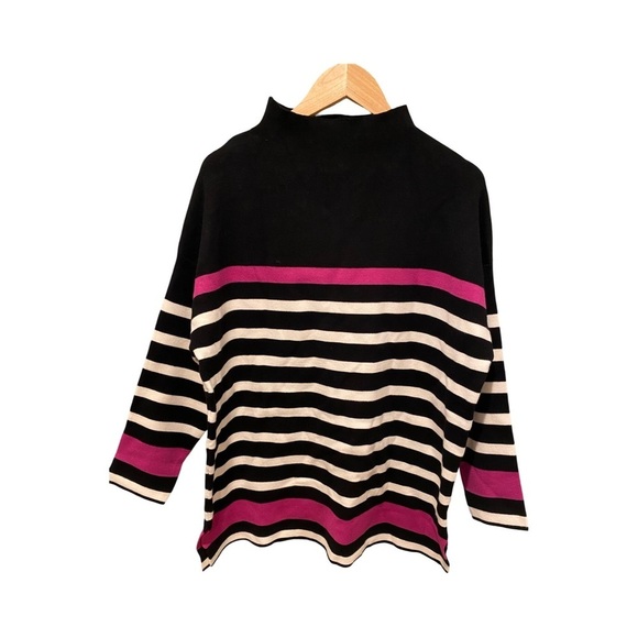 Jones New York Long Sleeve Mock Neck Striped Tunic Sweater Size 1X - Picture 1 of 4